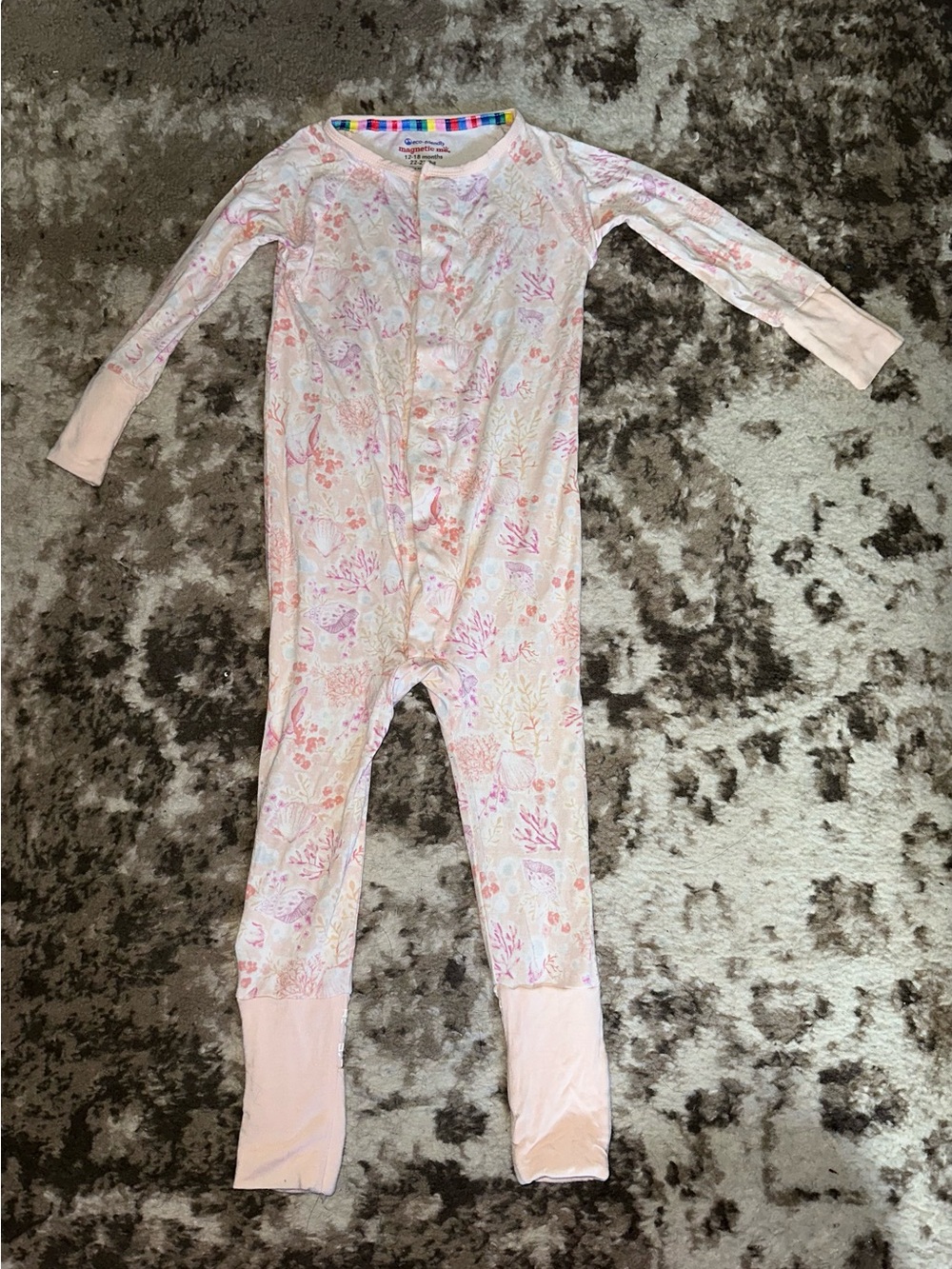 Magnetic Me Pink Floral Footed One-Piece Pajamas